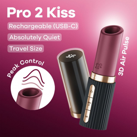 фото Вакуумний стимулятор Satisfyer Pro 2 Kiss, технологія 3D Air Pulse, 30 режим