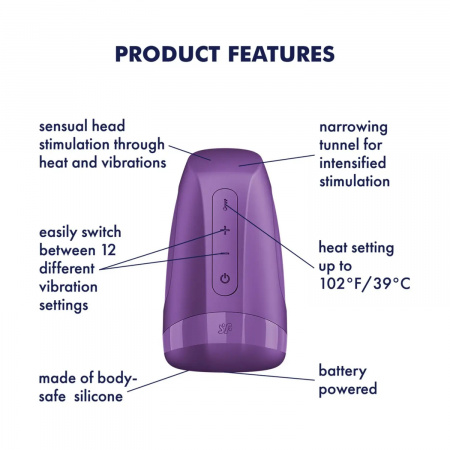 фото Мастурбатор Satisfyer Men Heat Vibration Battery Series імітатор мінету