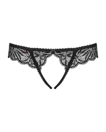 фото Мереживні танга з доступом Obsessive Contica crothchles thong L/XL, чорні