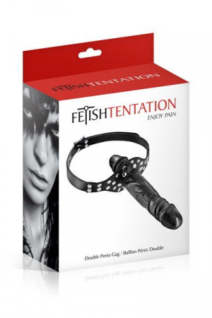 фото Кляп з подвійним фалоімітатором Fetish Tentation Double Penis Gag