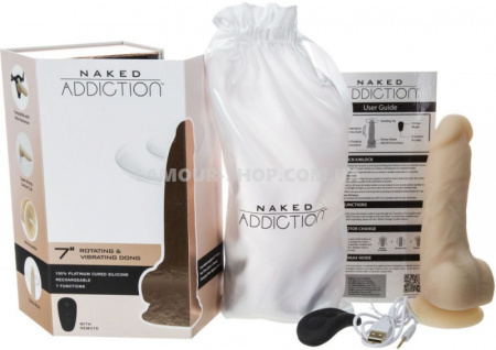 фото Фалоімітатор з вібрацією та ротацією Naked ADDICTION Chris 7″