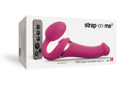 фото Вібрострапон з вакуумною стимуляцією Strap-On-Me MULTI ORGASM Fuchsia M, 