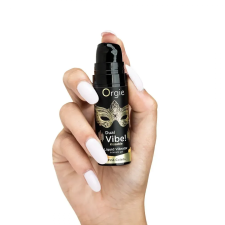 фото Рідкий вібратор Orgie Dual Vibe! Pina Colada Kissable  15 мл