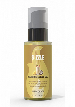 Масажний гель Sensuva Sizzle Lips Pina Colada (59 мл), без цукру