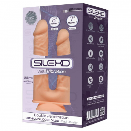 фото Фалоімітатор із вібрацією SilexD Double Gusto Flesh Motor (Model 1 size 8")