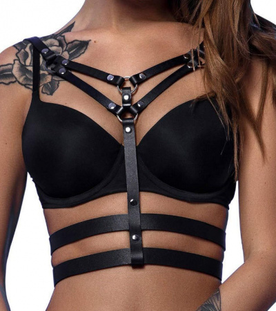 фото Портупея з еко шкіри, чорна