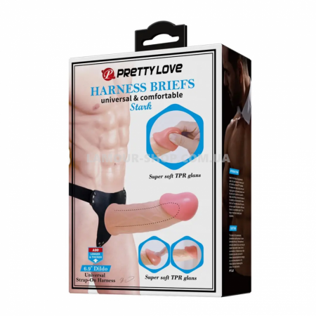 фото Страпон Pretty Love - HARNESS BRIEFS Stark Universal Strap-On Harness 6,9''
