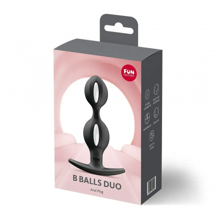 фото Анальні кульки Fun Factory B BALLS DUO Black, ефект вібрації, діаметр 3,2 та 3,6 см
