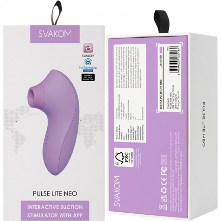 фото Вакуумний стимулятор Svakom Pulse Lite Neo Lavender, керується зі смартфона