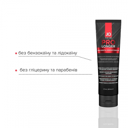 фото Пролонгер гель JO Prolonger Gel (60 мл) з олією перцевої м’яти та гвоздикового перцю