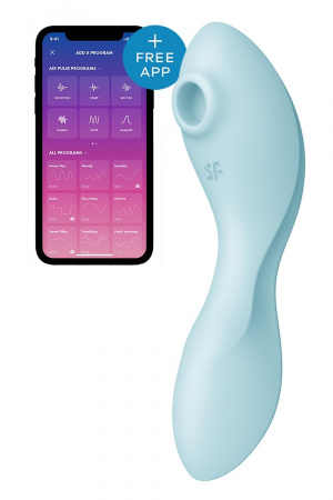фото Вакуумний стимулятор із вібрацією Satisfyer Curvy Trinity 5 (Blue)