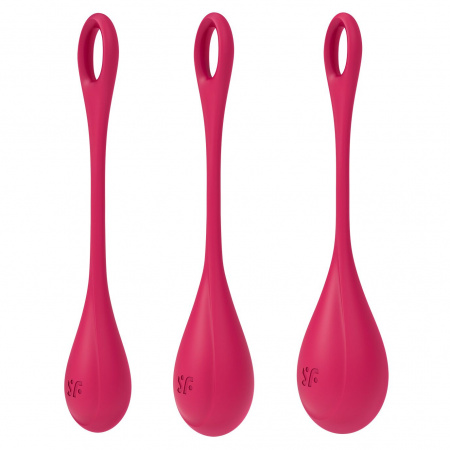 фото Набор йони бусин Satisfyer Yoni Power 1 Red, диаметр 2-2,5-3см, вес 22-46-74гр
