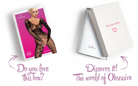 фото Бодістокінг Obsessive Bodystocking F210 S/M/L black, рукава-мітенки, сітка