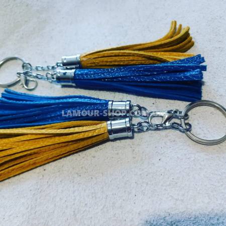 фото Брелок Україна, натуральна шкіра, жовто-блакитний