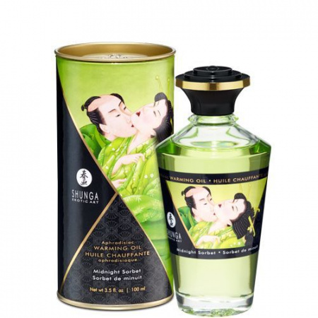 фото Розігрівальна олія Shunga Aphrodisiac Warming Oil – Midnight Sorbet (100 мл)