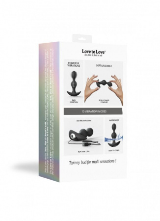 фото Анальний стимулятор гнучкий з вібрацією Love To Love TWINNY BUD Black