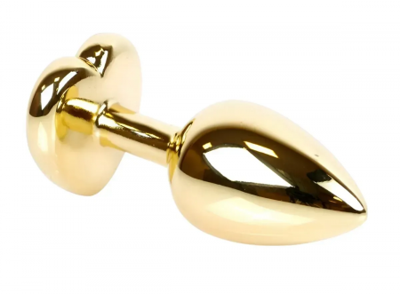 фото Анальна пробк з кристалом EGZO - Gold Heart Plug Red size S