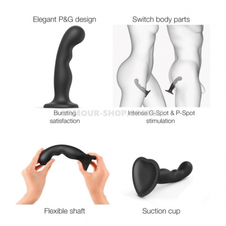фото Насадка для страпона Strap-On-Me Dildo Plug P&G Black S