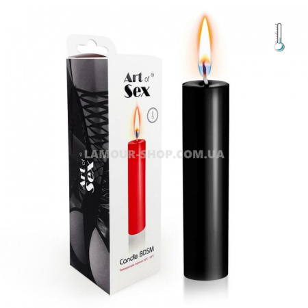 фото Чорна свічка воскова Art of Sex size M 15 см низькотемпературна