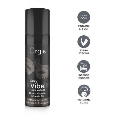 фото Рідкий вібратор Orgie Sexy Vibe! High Voltage, 15 мл, ефект мурашок
