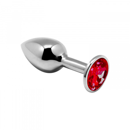 фото Металева анальна пробка з кристалом Alive Mini Metal Butt Plug Red M