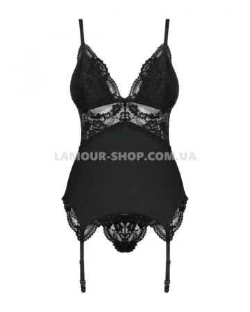 фото Корсет  Obsessive 810-COR-1 corset & thong black S/M