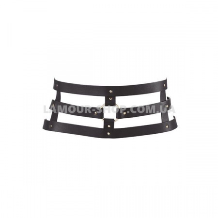 фото Портупея-пояс Bijoux Indiscrets MAZE - Wide Belt and Restraints Black, экокожа