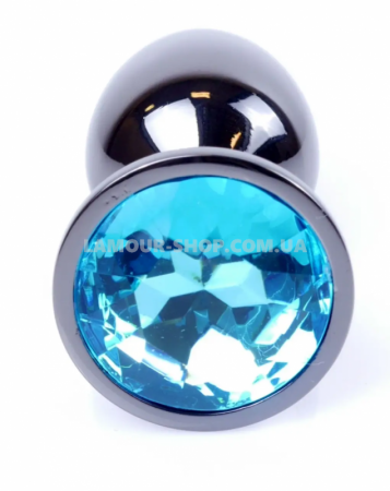 фото Анальна пробка Boss Series - Jewellery Dark Silver PLUG Light Blue S