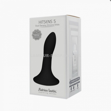 фото Фалоімітатор Adrien Lastic Hitsens 5 Black, для страпону, діаметр 2,4 см