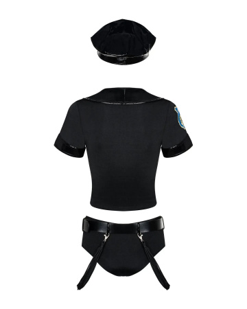 фото Костюм поліціянтки  Obsessive Police set S/M, black, топ, шорти, кепка