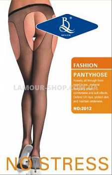 Колготки гладкі з відкритим входом, чорні