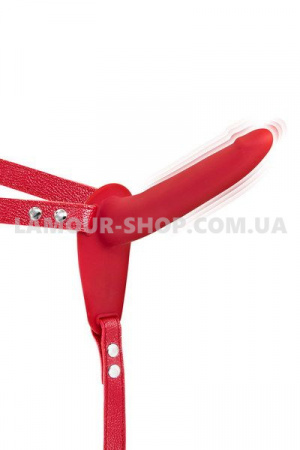 фото Страпон з вібрацією Fetish Tentation Vibrating Strap-On with Dildo Red