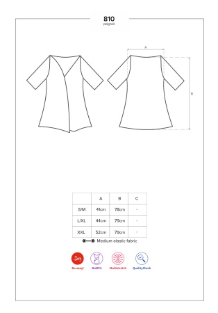 фото Пеньюар на поясі Obsessive 810-PEI–1 peignoir black S/M, чорний