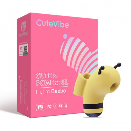 фото Вакуумний стимулятор із мікрострумами CuteVibe Beebe Yellow, на палець