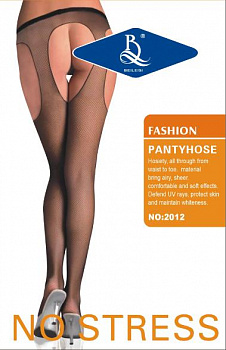 Колготки гладкі з відкритим входом, чорні