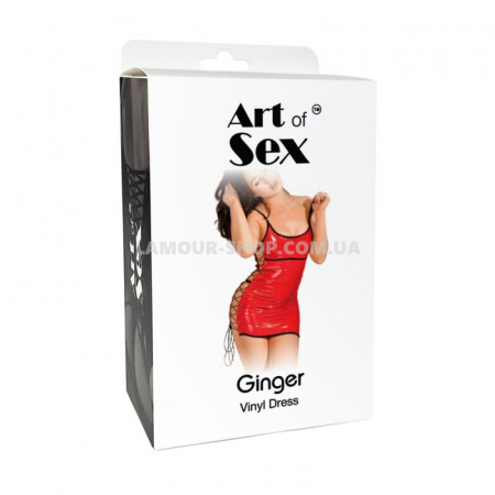 фото Сексуальна лакована сукня на шнурівці Art of Sex - Ginger чорна XS-M