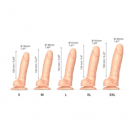 фото Фалоімітатор Strap-On-Me Sliding Skin Realistic Dildo Vanille - L