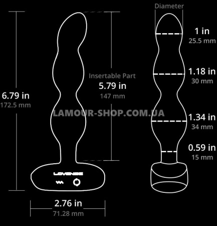 фото Анальне смарт-намисто з вібрацією та обертанням Lovense Ridge, унісекс