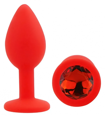 фото Силіконова анальна пробка EGZO - Silicone Red Round Plug Red, size S