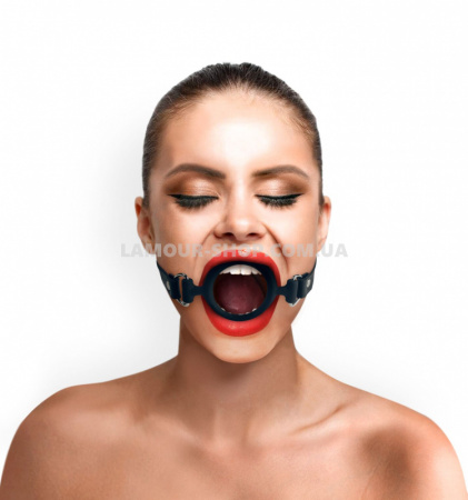 фото Кляп-розширювач  Art of Sex – Gag Ring, чорний, натуральна шкіра