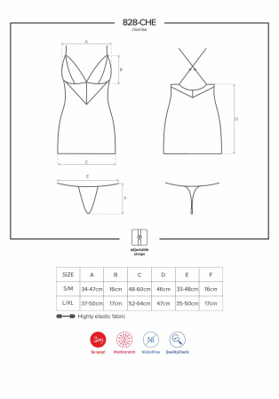 фото Комплект Obsessive 828-CHE-1 chemise & thong L/XL