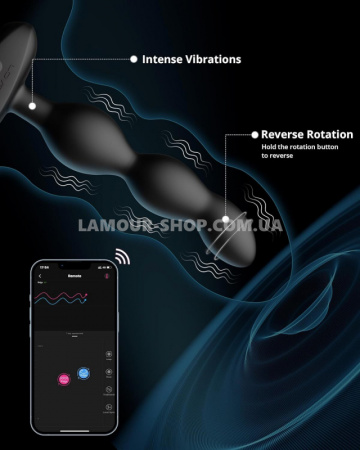 фото Анальне смарт-намисто з вібрацією та обертанням Lovense Ridge, унісекс