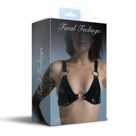фото Ліф класичний вініловий Feral Feelings - Bikini Top Black