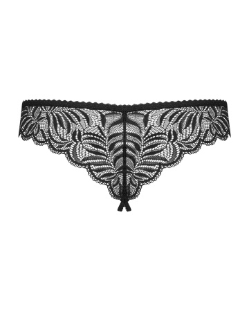 фото Мереживні танга з доступом Obsessive Contica crothchles thong L/XL, чорні