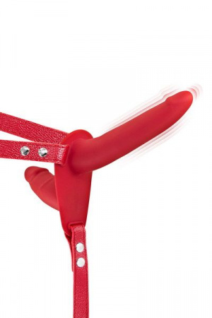 фото Подвійний страпон з вібрацією Fetish Tentation Vibrating Strap-On with Double Dildo 