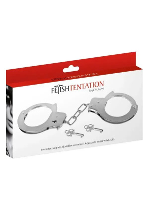 фото Наручники Fetish Tentation Adjustable metal wrist cuffs, 2 ключі